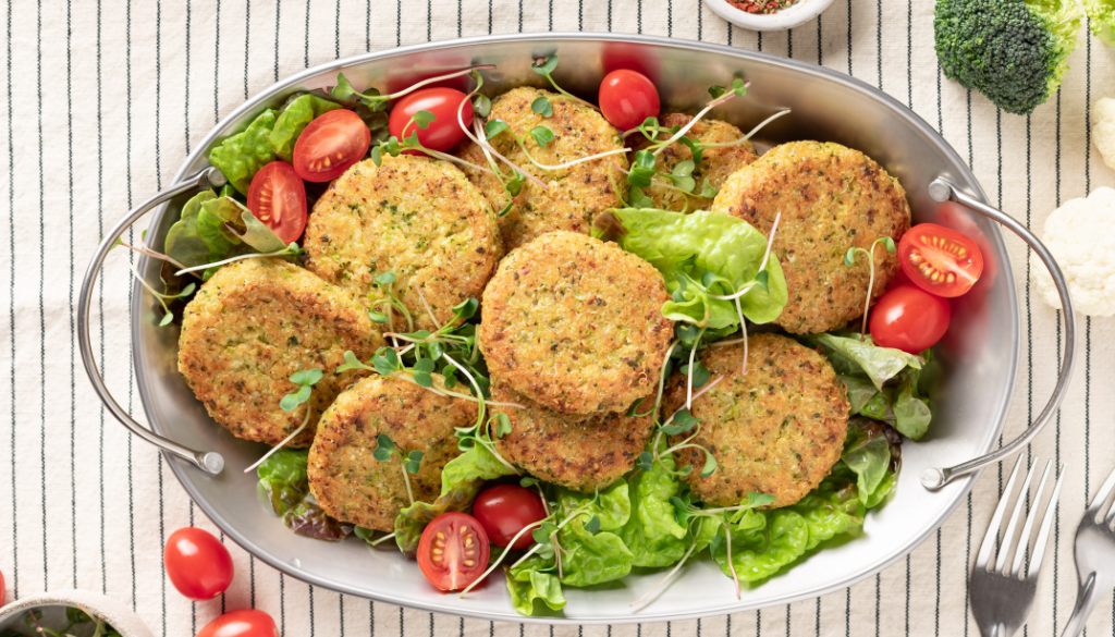 burgery z ciecierzycy i komosy ryżowej