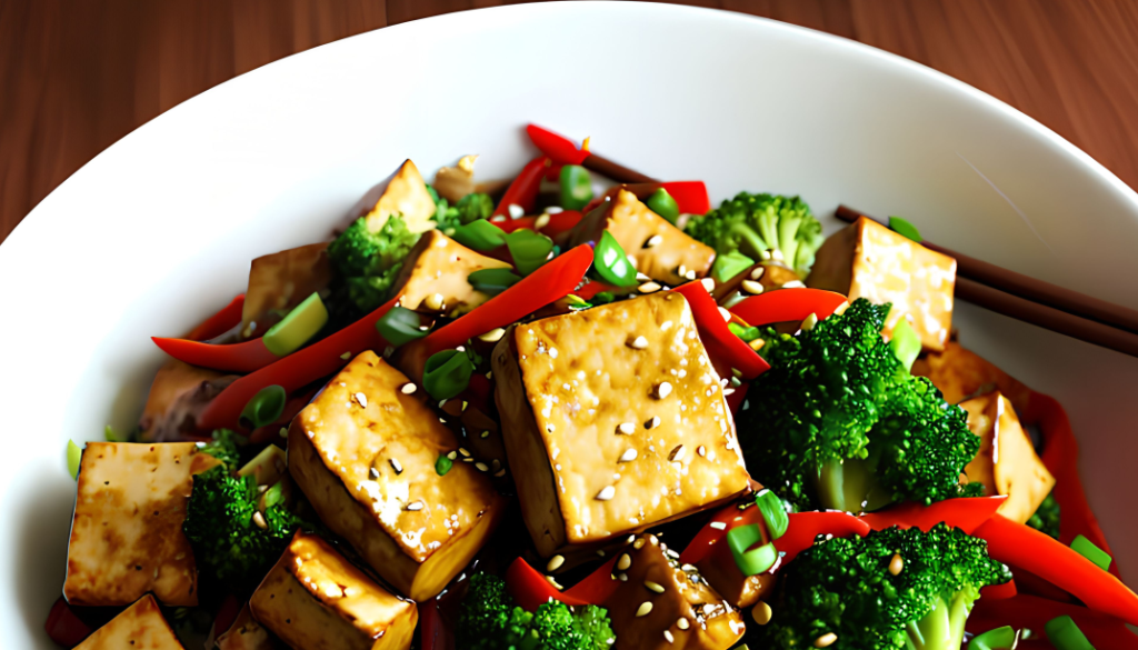 miska z tofu z warzywami